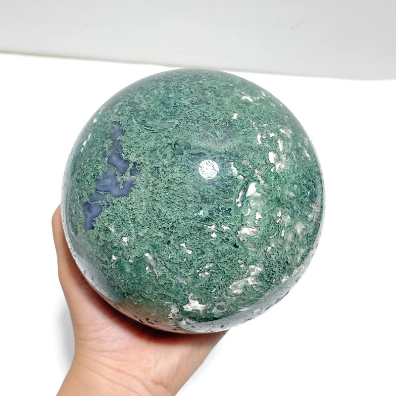 2 Pieces Large Moss Agate Spheres(13 - 14CM) - Wholesale Crystals
