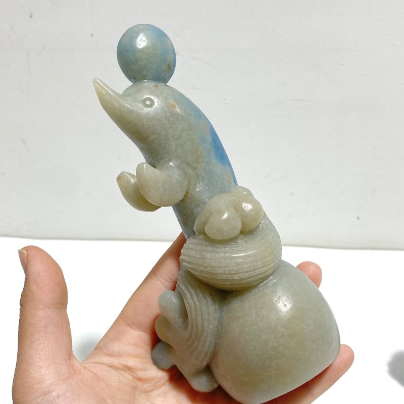 2 Pieces Trolleite Stone Dolphin Carving - Wholesale Crystals