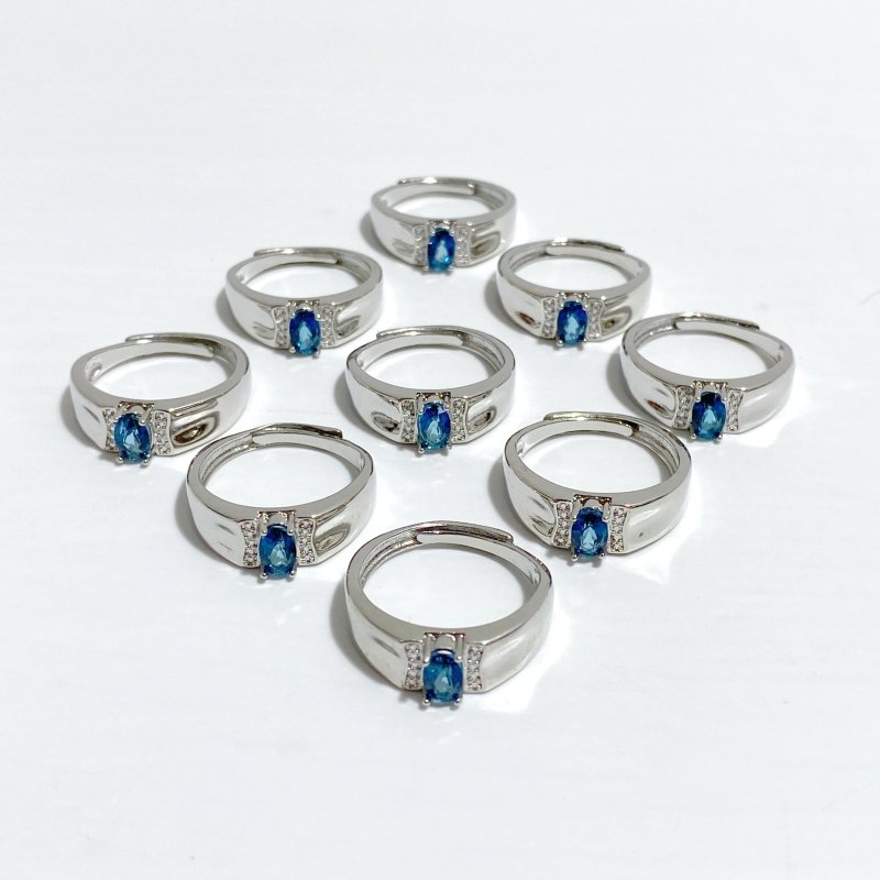 2 Types Heat Treatment Blue Topaz Ring Wholesale - Wholesale Crystals