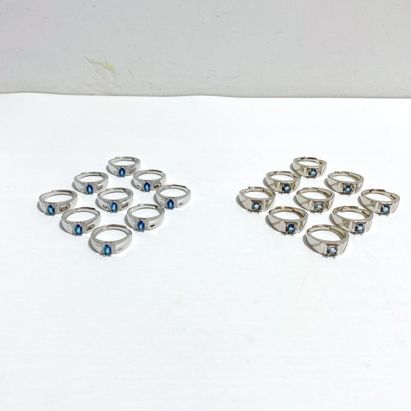 2 Types Heat Treatment Blue Topaz Ring Wholesale - Wholesale Crystals