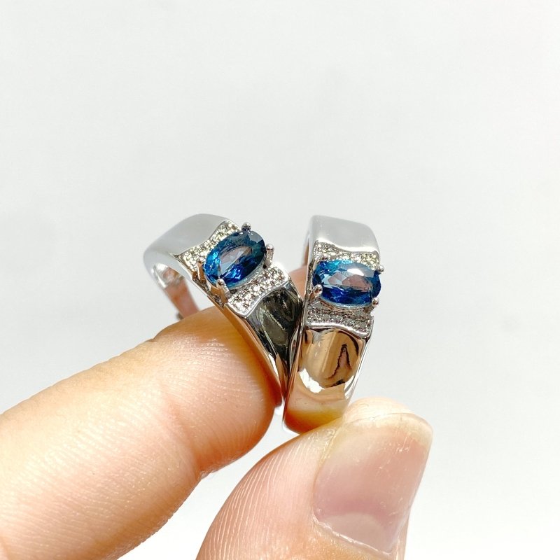 2 Types Heat Treatment Blue Topaz Ring Wholesale - Wholesale Crystals