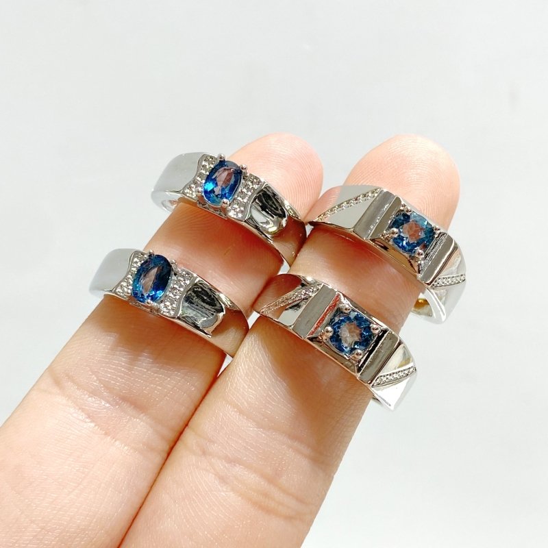 2 Types Heat Treatment Blue Topaz Ring Wholesale - Wholesale Crystals
