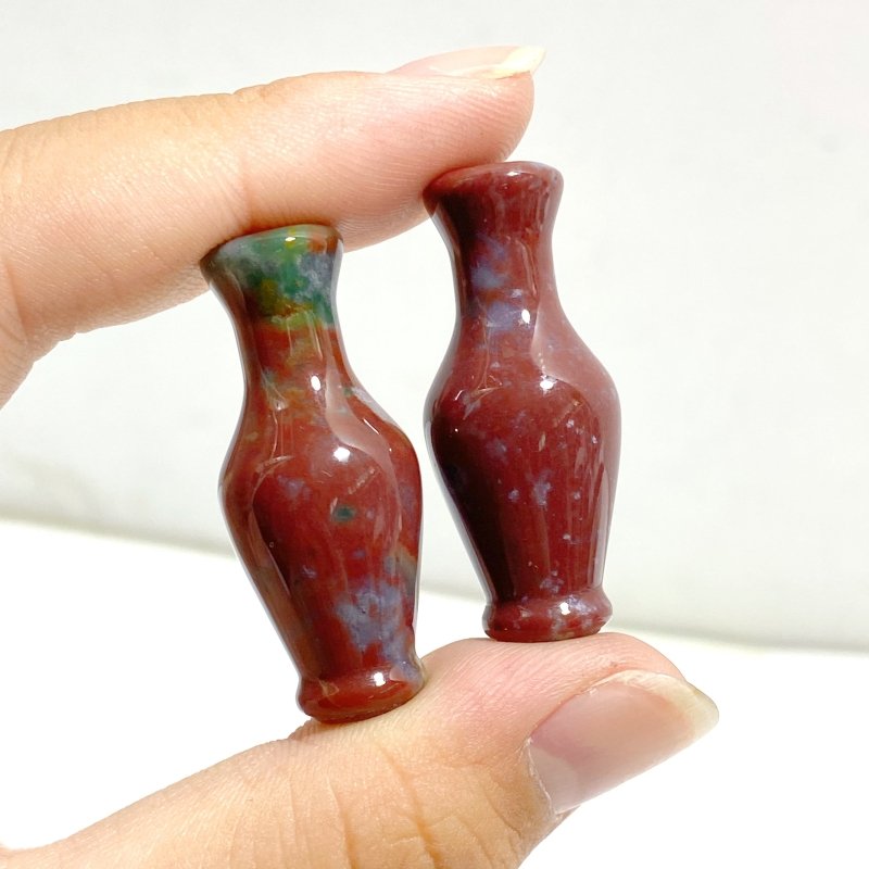 2 Types Vase Carving Wholesale Ocean Jasper Rhodonite -Wholesale Crystals