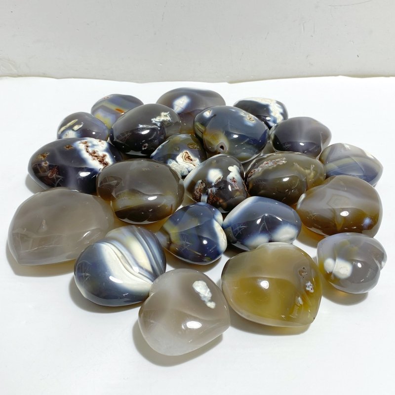 21 Pieces Black Orca Agate Heart 5 -Wholesale Crystals