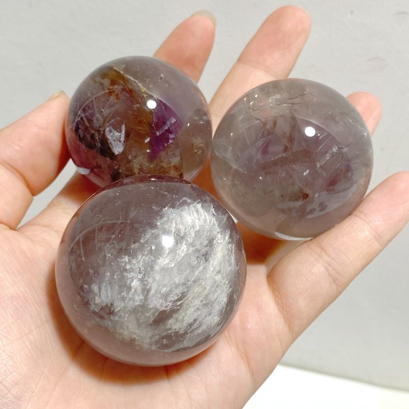 21 Pieces God's Fingerprint Amethyst Light Purple Spheres -Wholesale Crystals