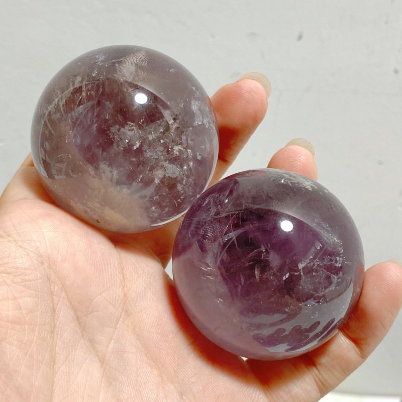 21 Pieces God's Fingerprint Amethyst Light Purple Spheres -Wholesale Crystals
