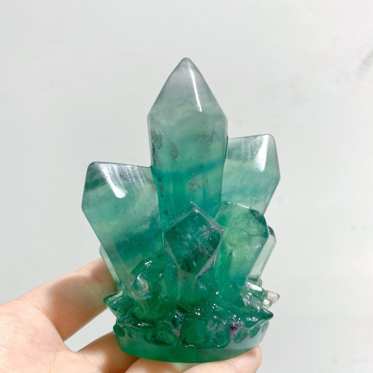 12 Pieces Beautiful Rainbow Fluorite Cluster Carving