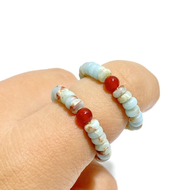24 Types Crystal Beaded Rings Wholesale Moss Agate Chevron Amethyst Red Jasper -Wholesale Crystals