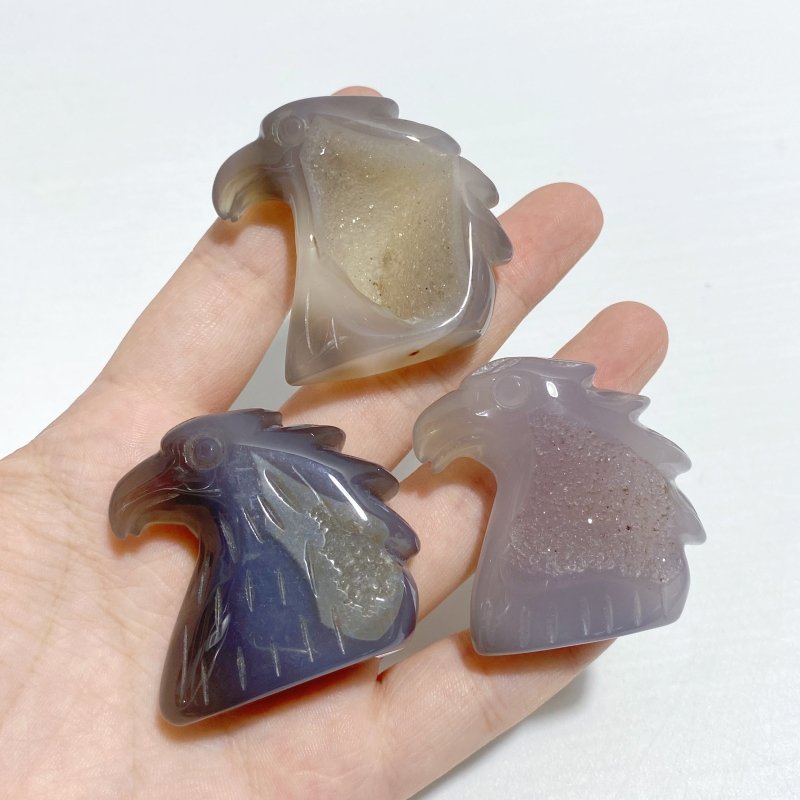 25 Pieces Geode Druzy Agate Eagle Carving -Wholesale Crystals