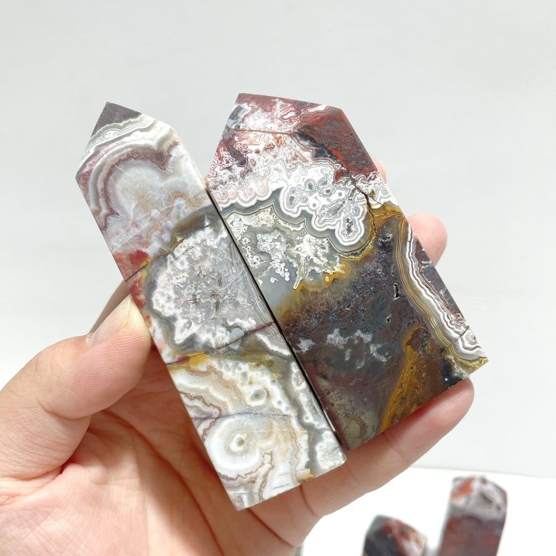 25 Pieces Morocco Agate Four - sided Tower Point - Wholesale Crystals