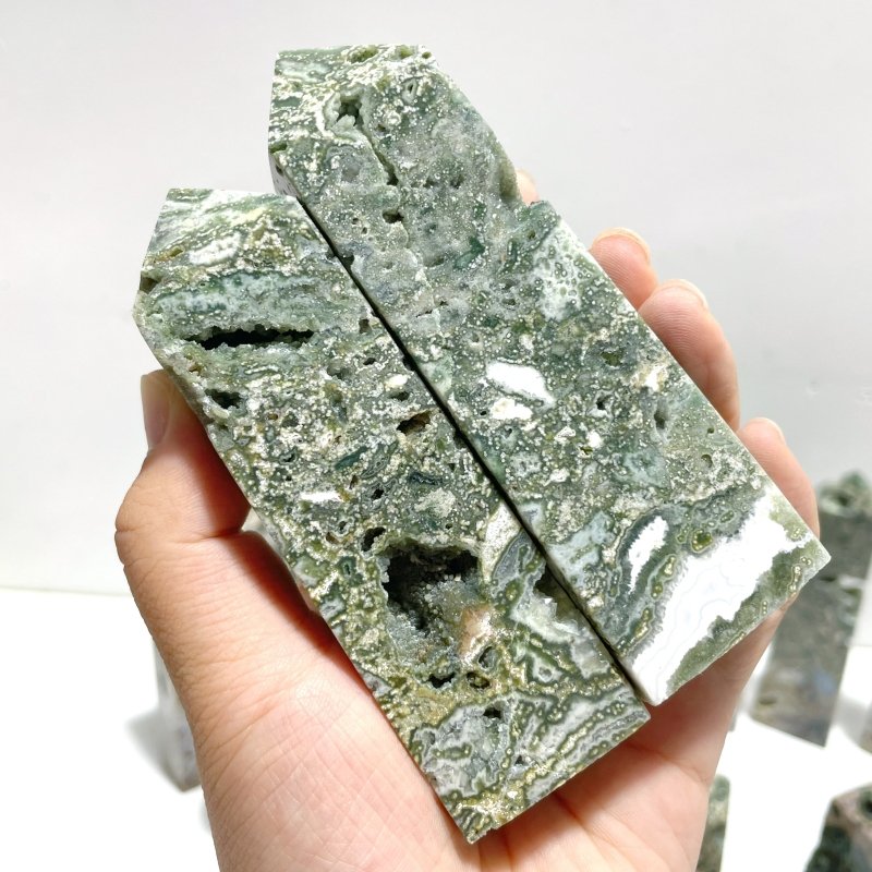 26 Pieces 7th Vein Ocean Jasper Four - Sided Points - Wholesale Crystals