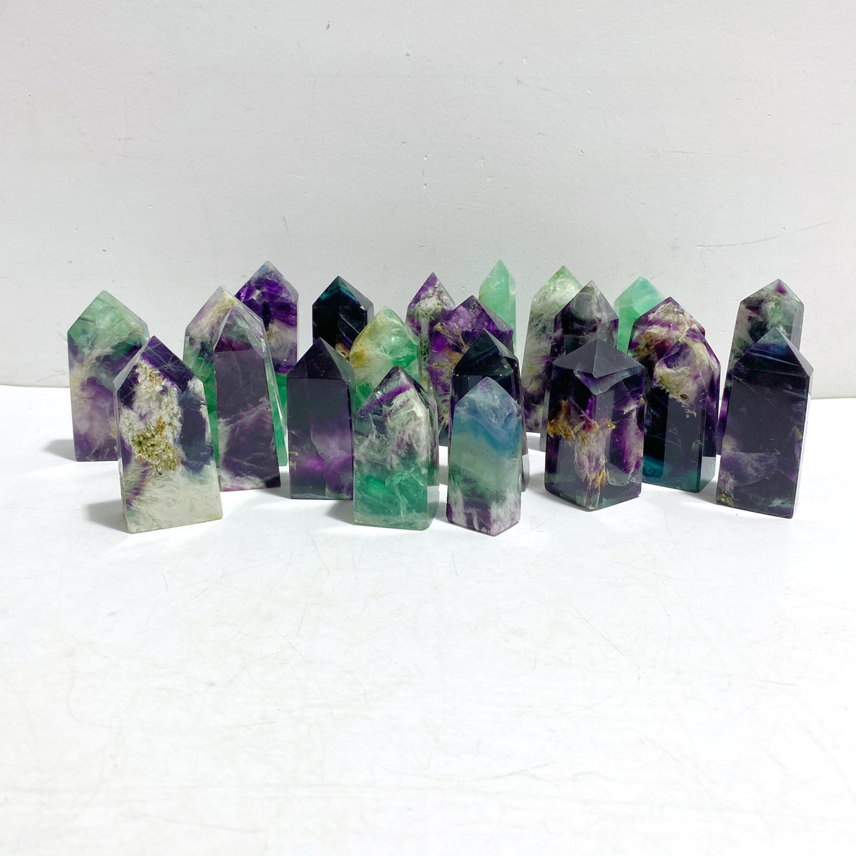 22 Pieces Feather Fluorite Four-sided Points