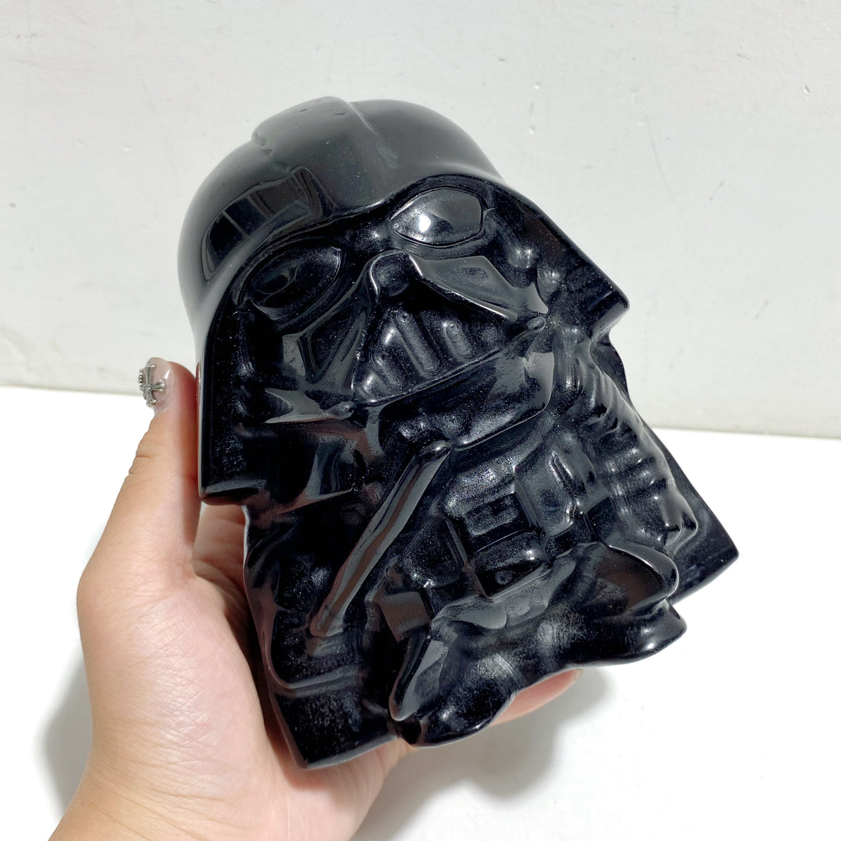 3 Pieces Large Black Obsidian Darth Vader Carving (Defects)