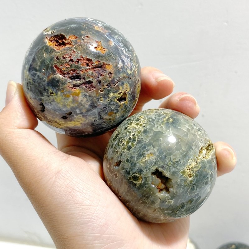 28 Pieces 6th Vein Ocean Jasper Spheres Balls -Wholesale Crystals