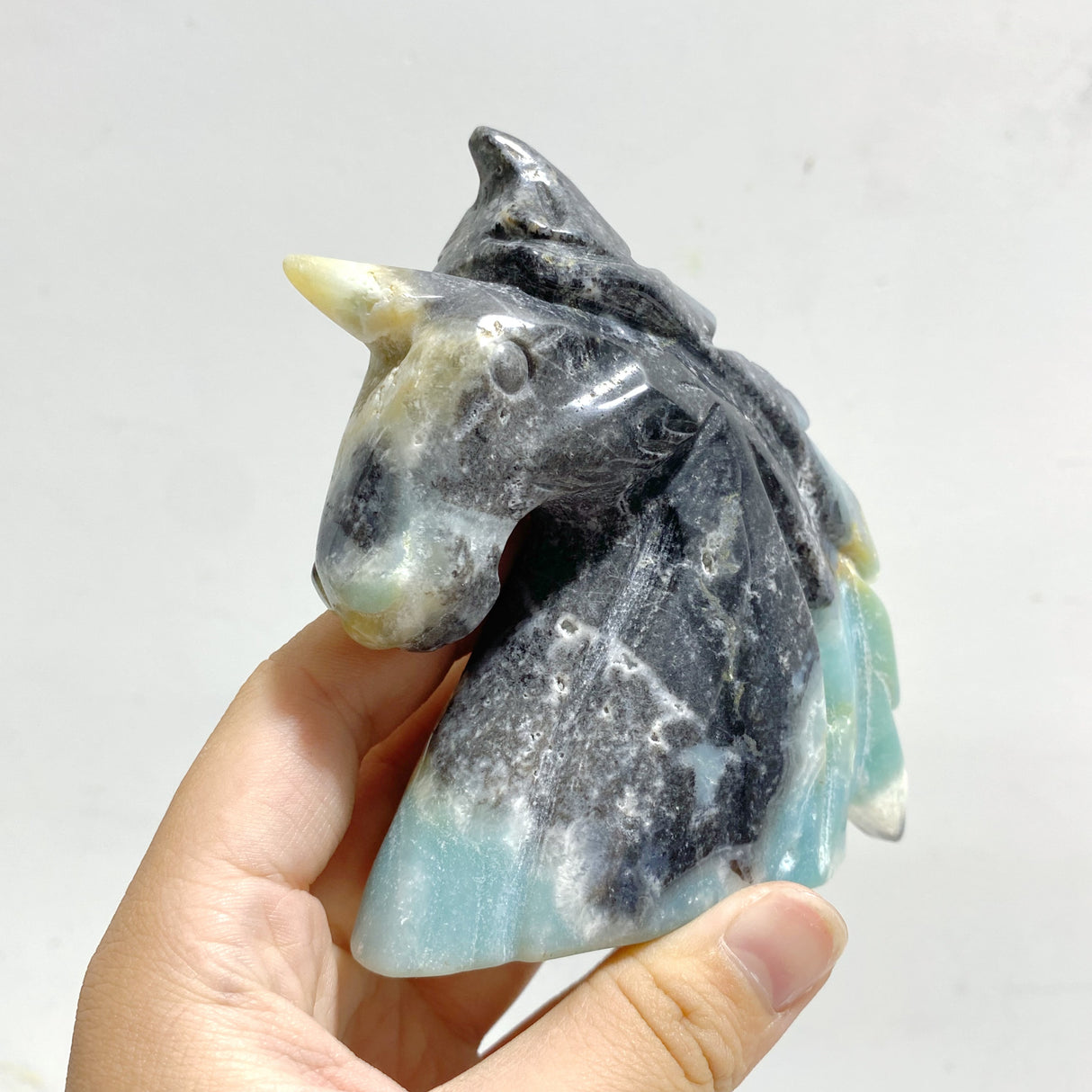 11 Pieces Caribbean Calcite Unicorn Carving Closeout