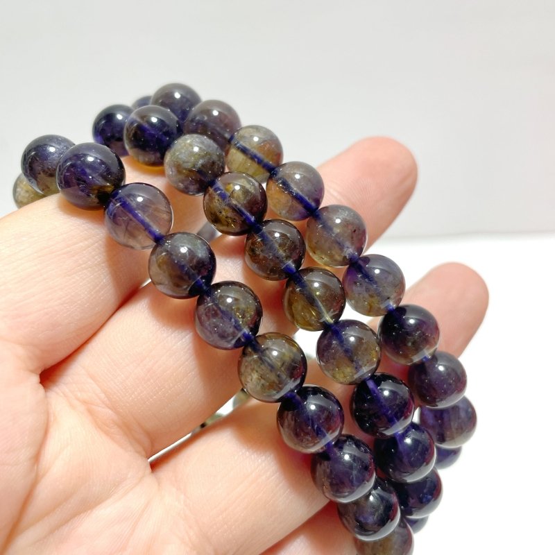 3 Pieces 9mm High Quality Clear Cordierite Bracelets For Collection (HGUB30) - Wholesale Crystals