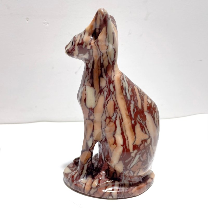 3 Pieces China Red Stone Cat Carving - Wholesale Crystals