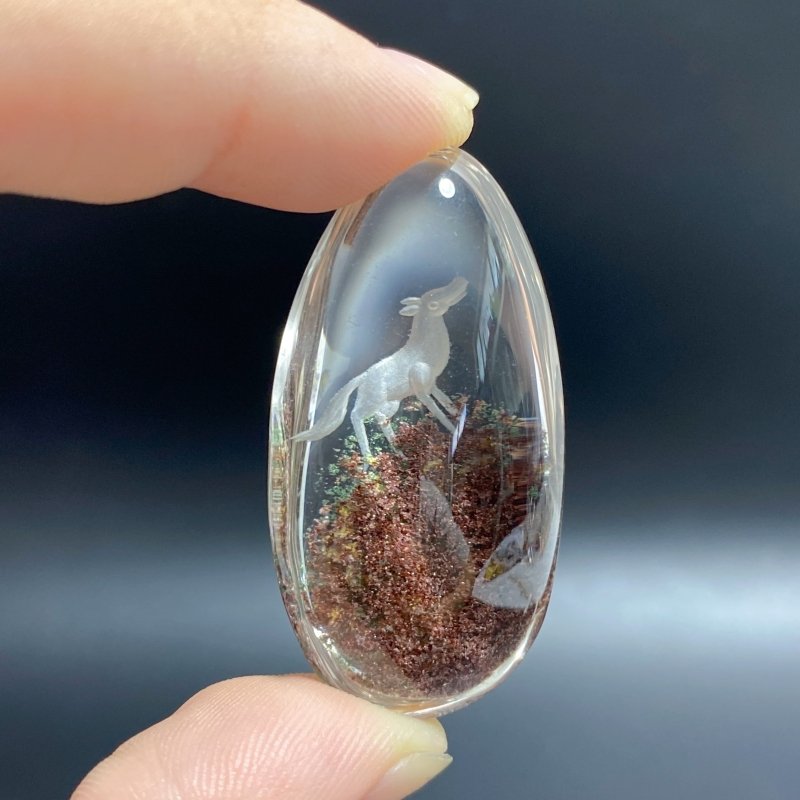 3 Pieces Horse Garden Quartz Inner Scene Carving -Wholesale Crystals