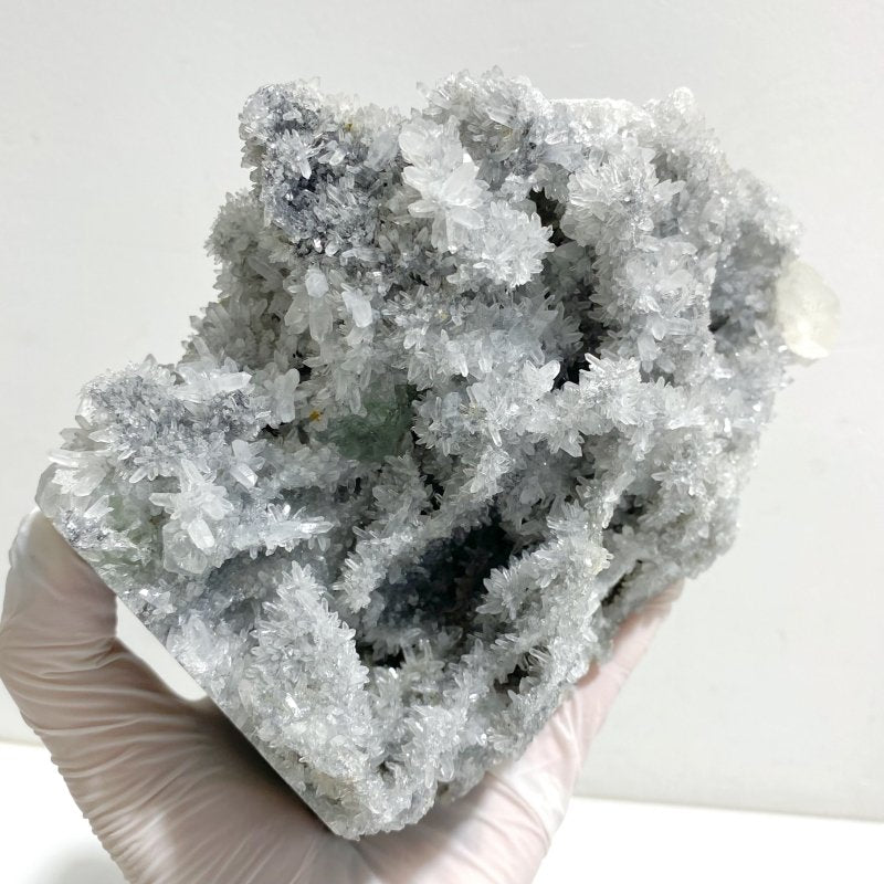 3 Pieces Large Black Clear Quartz Cluster Mixed Calcite Specimen -Wholesale Crystals