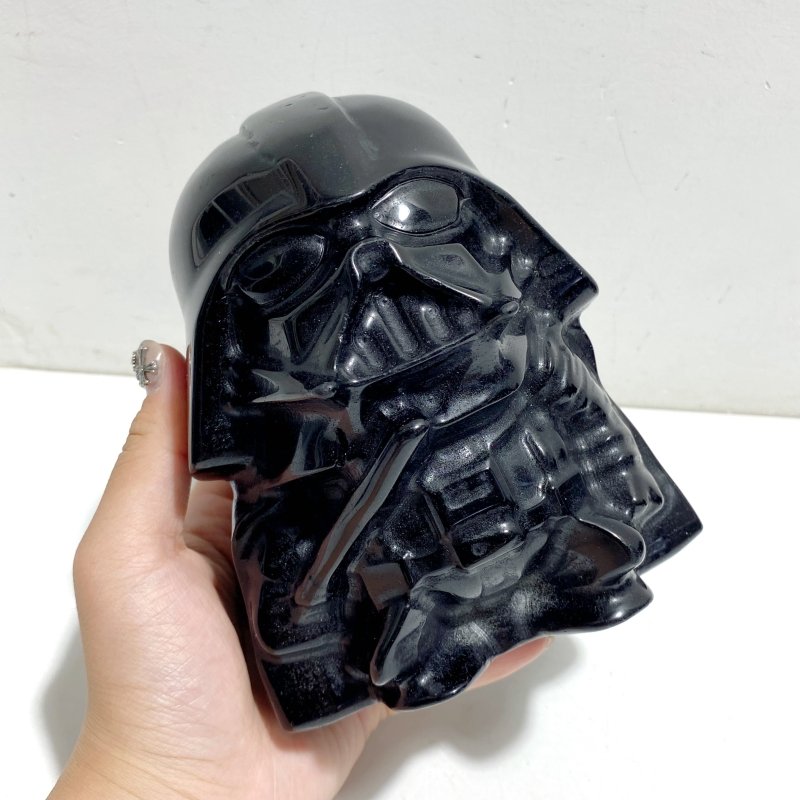 3 Pieces Large Black Obsidian Darth Vader Carving (Defects) -Wholesale Crystals
