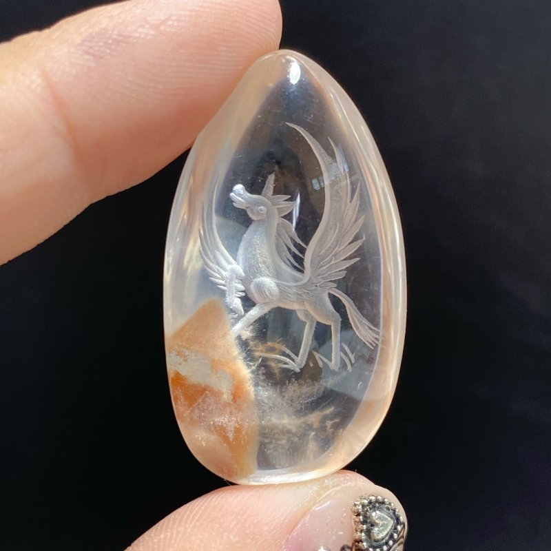 3 Pieces Unicorn Garden Quartz Inner Scene Carving -Wholesale Crystals