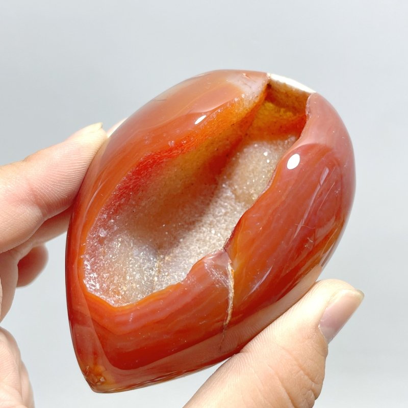 30 Pieces Beautiful Geode Druzy Carnelian - Wholesale Crystals