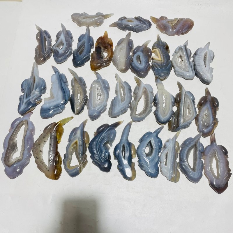 30 Pieces Druzy Geode Agate Giant Salamander Carving -Wholesale Crystals