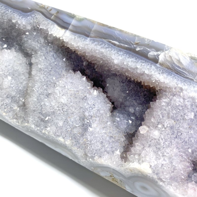 36.5CM Large Geode Druzy Moss Agate Four - sided Point - Wholesale Crystals