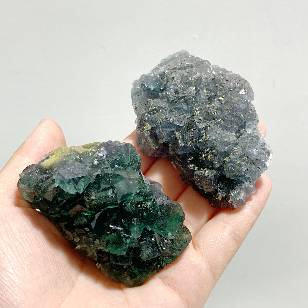 17 Pieces Raw Stone Fluorite Mixed Pyrite Specimen