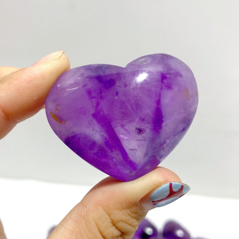 38 Pieces Small Amethyst Heart - Wholesale Crystals