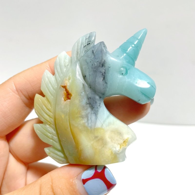 39 Pieces Small Caribbean Calcite Unicorn Carving - Wholesale Crystals