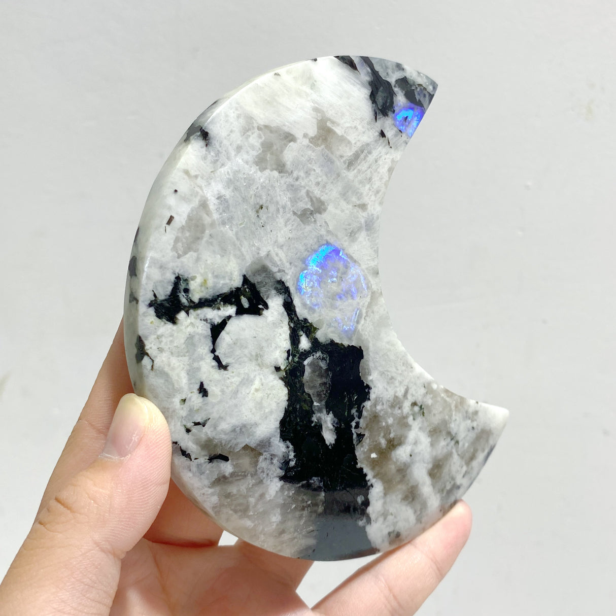 5 Pieces India Moonstone Moon Carving With Stand