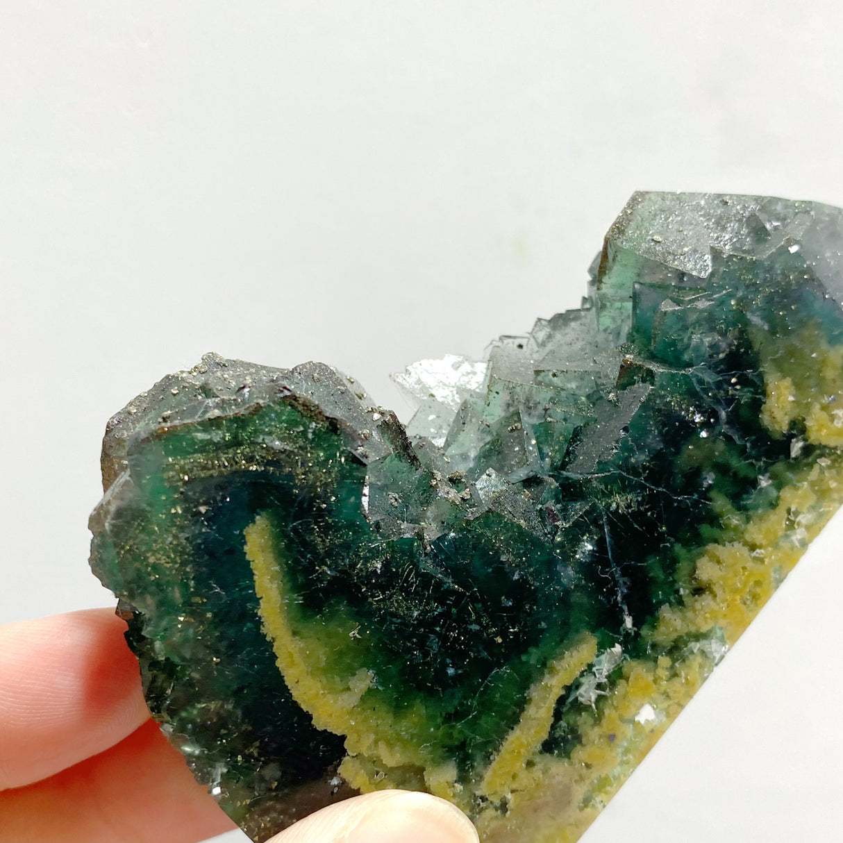 20 Pieces Blue Fluorite Mixed Pyrite Raw Side Tower Point