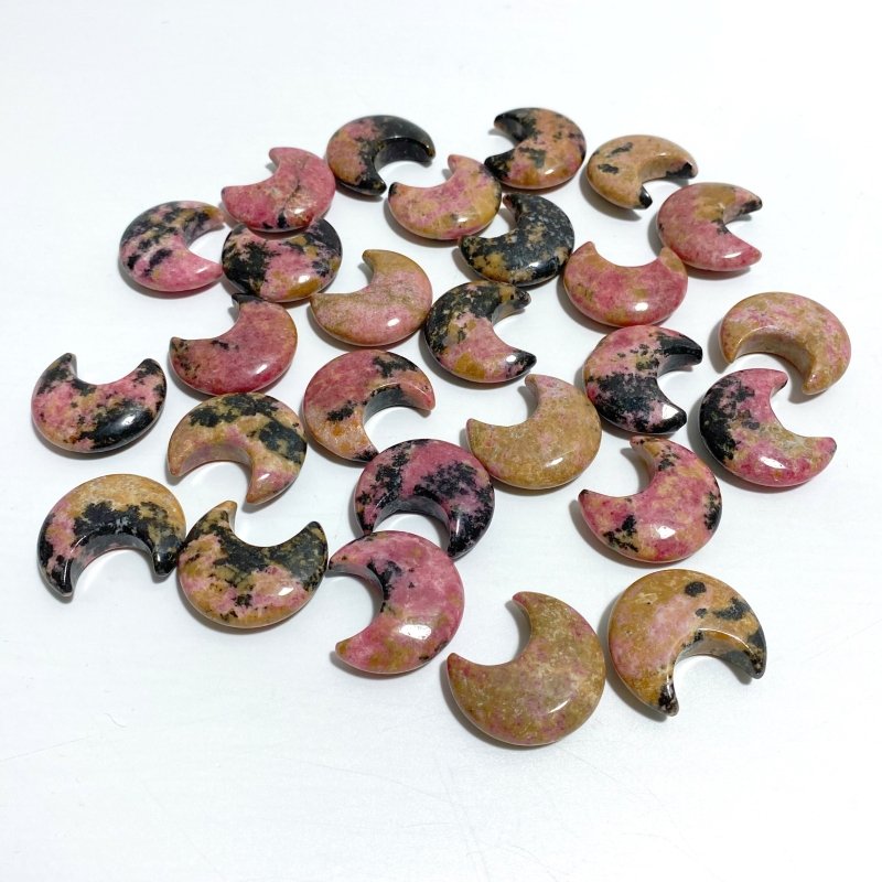 3CM Rhodonite Moon Carving Wholesale -Wholesale Crystals