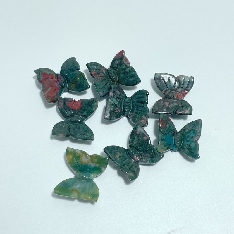 3D Butterfly Carving Wholesale Rose Quartz Sakura Flower Agate - Wholesale Crystals