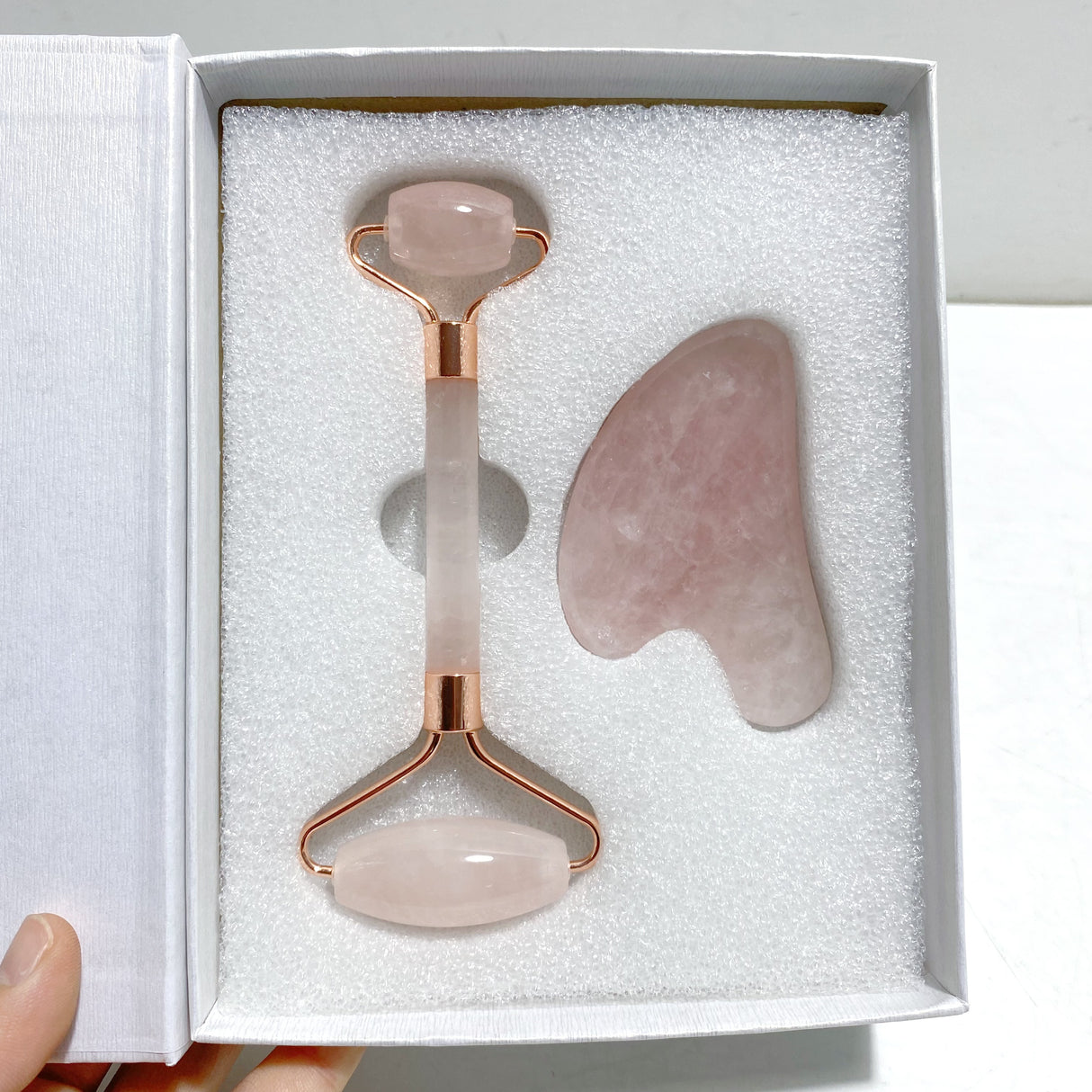 Rose Quartz Roller and Gua Sha A Set Wholesale Stunning Box Set Perfect for Gift
