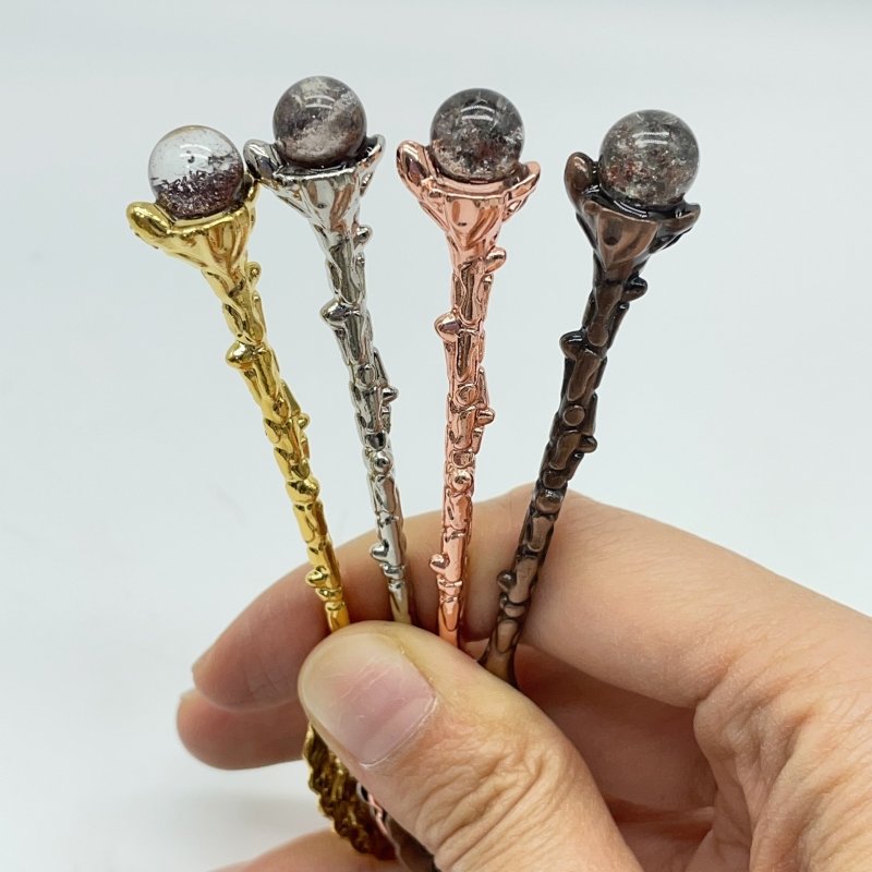 4 Colors Coffee Spoon With Garden Quartz Sphere Wholesale -Wholesale Crystals