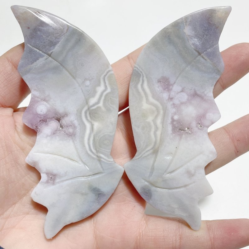 4 Pairs Agate Flying Dragon Wing With Stand Morocco Agate - Wholesale Crystals