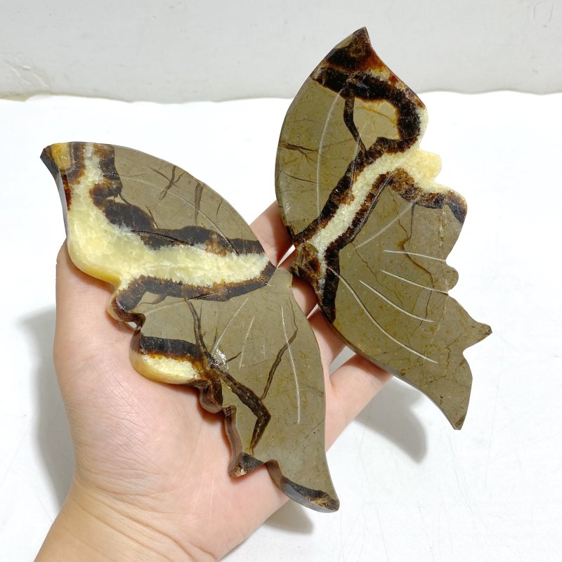 4 Pairs Septarian Butterfly Wing Carving With Stand 5 -Wholesale Crystals