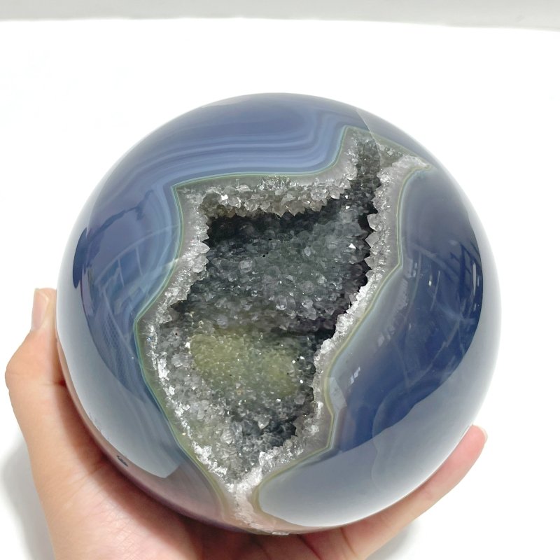 4 Pieces Geode Druzy Agate Spheres Ball - Wholesale Crystals