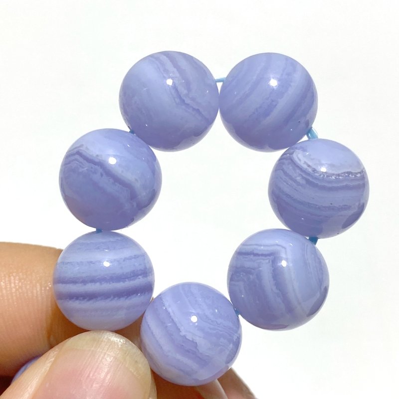 4 Pieces High Grade Blue Lace Agate Bracelet (HGUB23) - Wholesale Crystals
