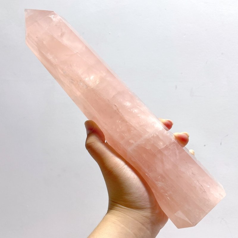 4 Pieces High Quality Large Madagascar Rose Quartz Tower Points - Wholesale Crystals