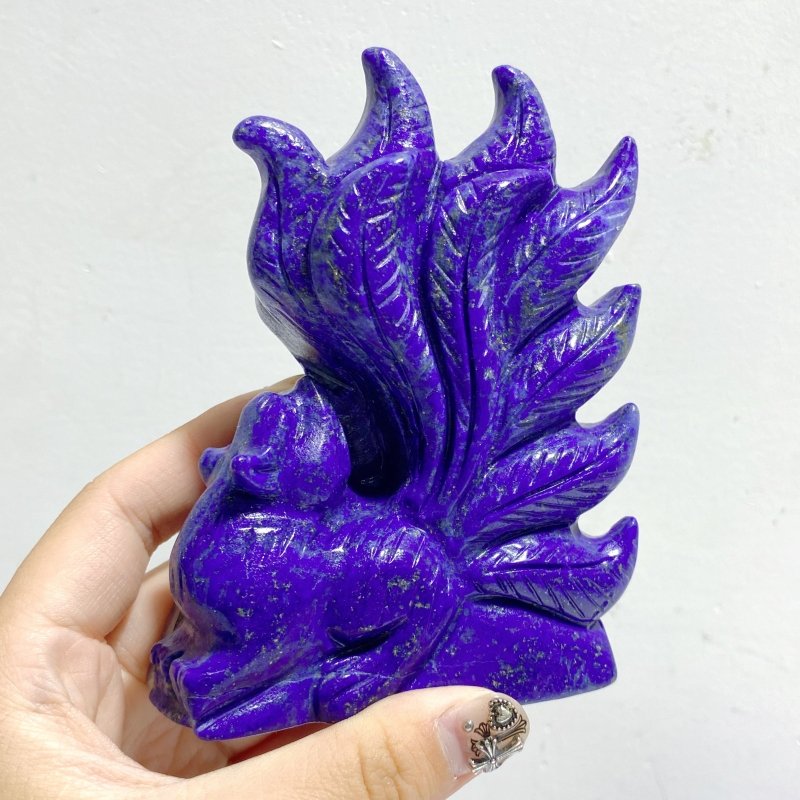 4 Pieces Lapis Lazuli Nine-tailed Fox Carving -Wholesale Crystals