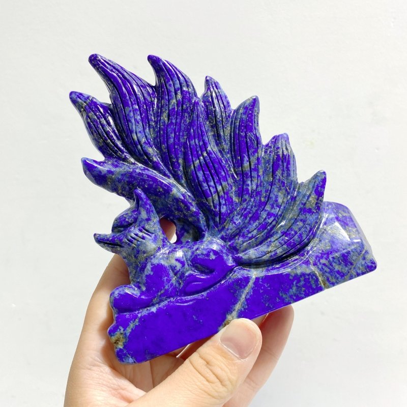 4 Pieces Lapis Lazuli Nine - tailed Fox Carving - Wholesale Crystals
