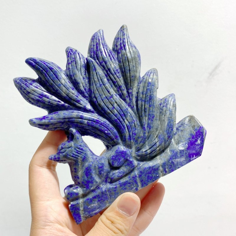 4 Pieces Lapis Lazuli Nine - tailed Fox Carving - Wholesale Crystals