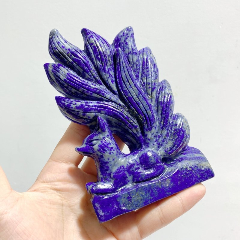 4 Pieces Lapis Lazuli Nine - tailed Fox Carving - Wholesale Crystals