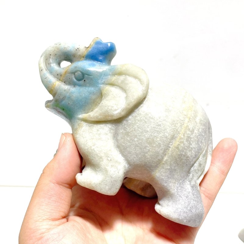 4 Pieces Trolleite Stone Elephant Carving (Defect) - Wholesale Crystals