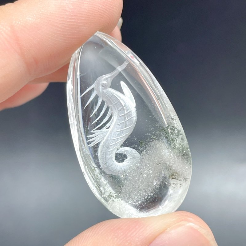 4 Pieces Unique Seahorse Garden Quartz Inner Scene Carving - Wholesale Crystals