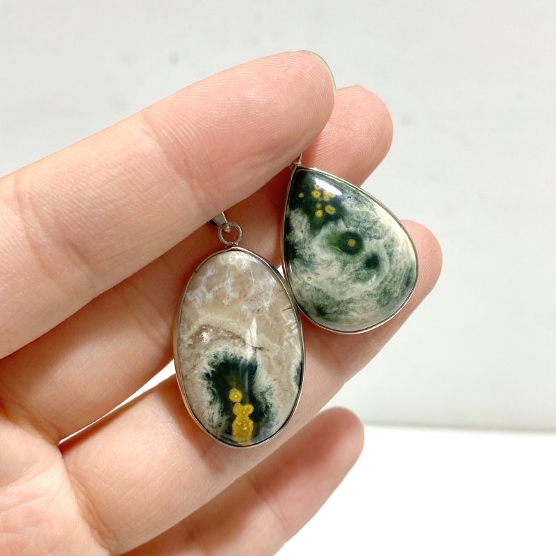 40 Pieces 8th Vein Ocean Japser Pendants -Wholesale Crystals