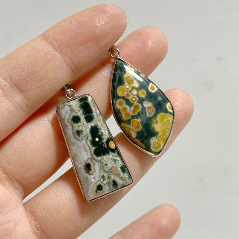 40 Pieces Vein Ocean Japser Pendant -Wholesale Crystals
